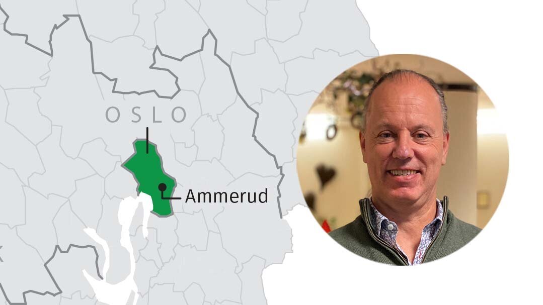 Bildet viser utsnitt av Norgeskartet ved Oslo og portrettbilde av Øyvind Jørgensen.