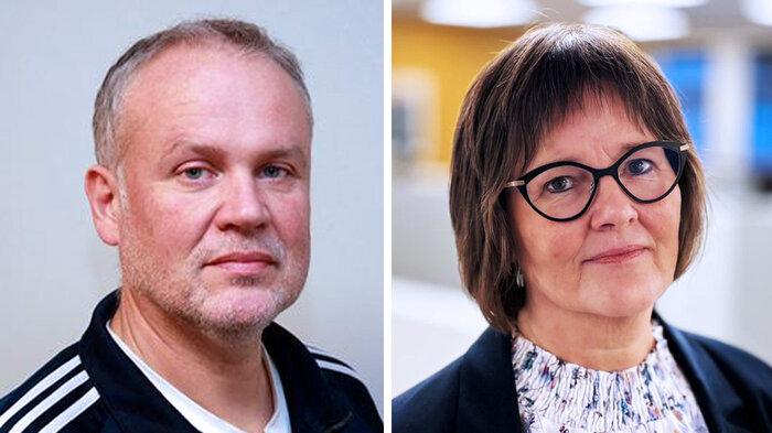 Bildet viser Skotte og Stenersen i Helsetilsynet
