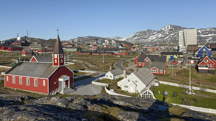 Bildet viser Nuuk på Grønland.