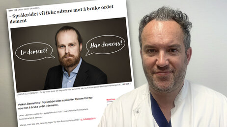 Bildet viser en faksimile av en artikkel og et bilde av innleggsforfatteren