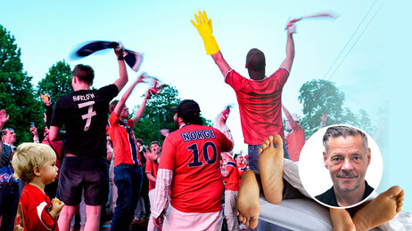 Bildet viser fotballsupportere under VM.