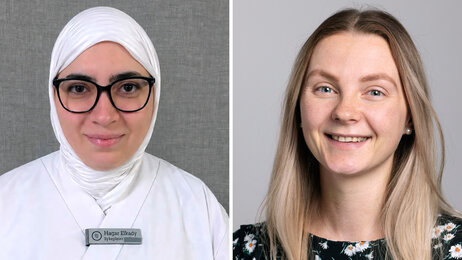 Bilde viser innleggsforfatterne Hagar Elkady og Nadia Myrbø