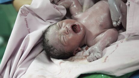 Nyfødt Nyfødt baby som skriker