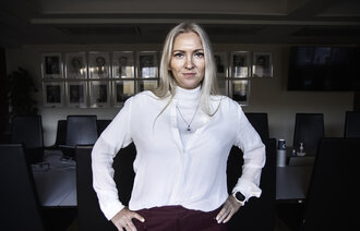 Bildet viser forbundsleder Lill Sverresdatter Larsen i NSF