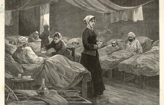 Bildet er et litografi av Florence Nightingale
