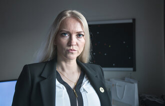 Bildet viser forbundsleder Lill Sverresdatter Larsen i NSF
