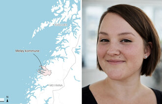 Bildet viser kart over Meløy kommune og av Hanne Lore Rosting Sagen