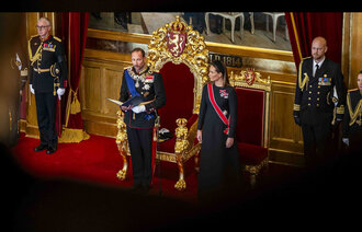 Bilde av Kong Haakons edsavleggelse i Stortinget
