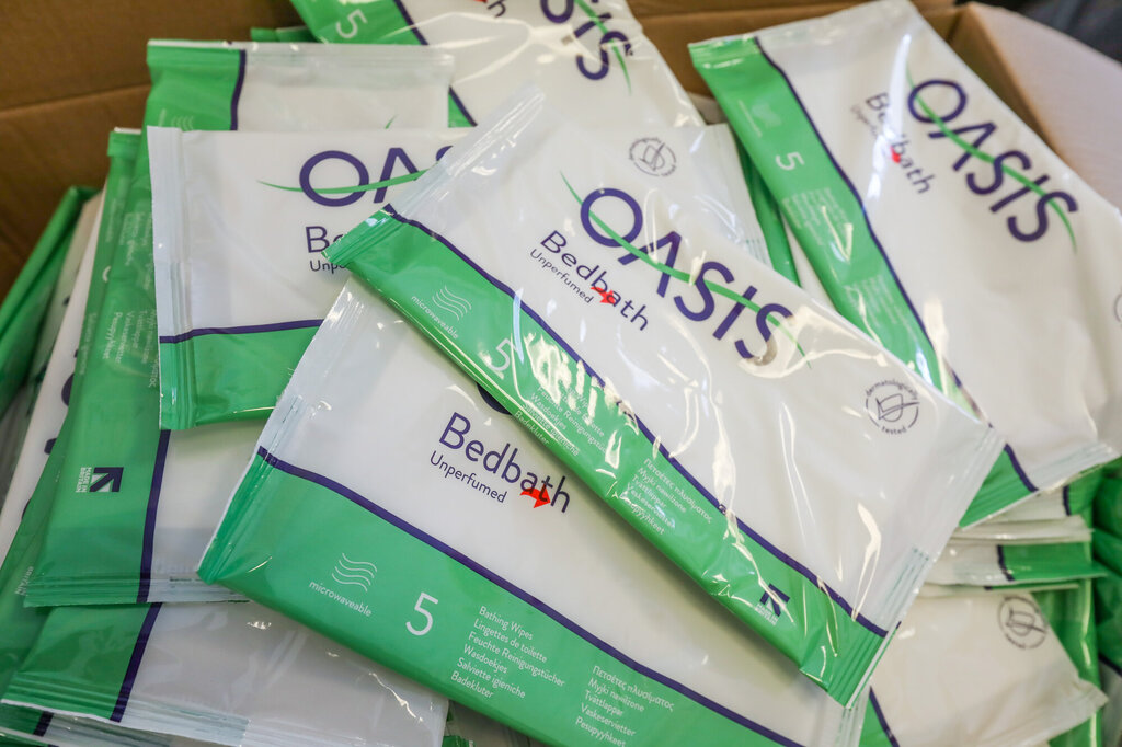 Kluter, Oasis Bedbath Bildet viser pakker med kluter av typen Oasis Bedbath.