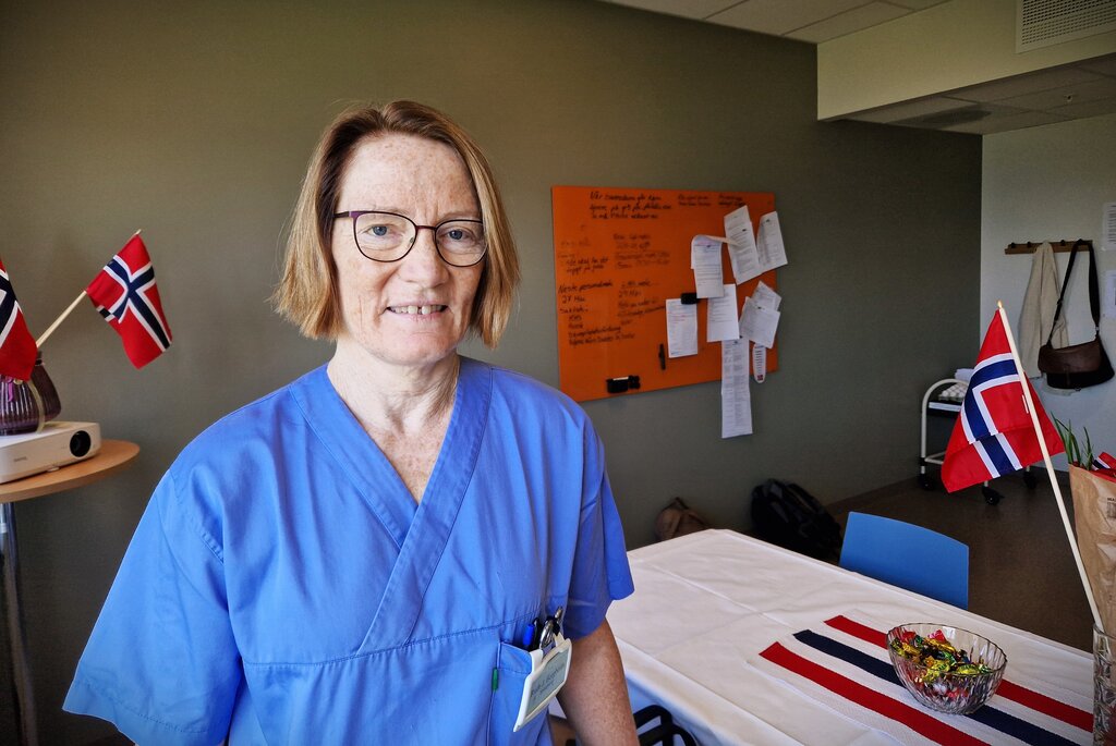 Ruth Johanne Bergheim på jobb Bildet viser Ruth Johanne Bergheim på jobb