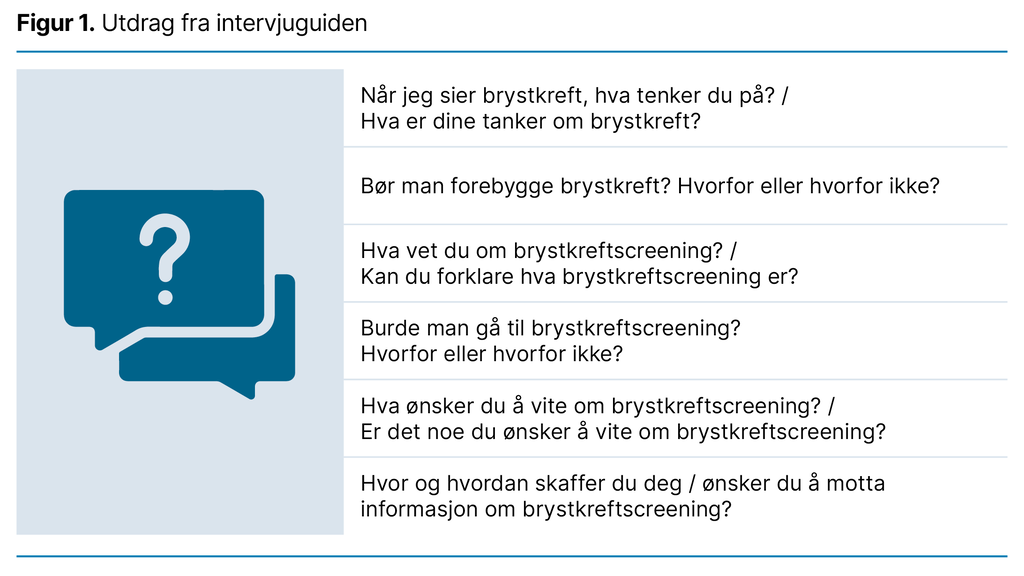 Figur 1. Utdrag fra intervjuguiden Figur 1. Utdrag fra intervjuguiden