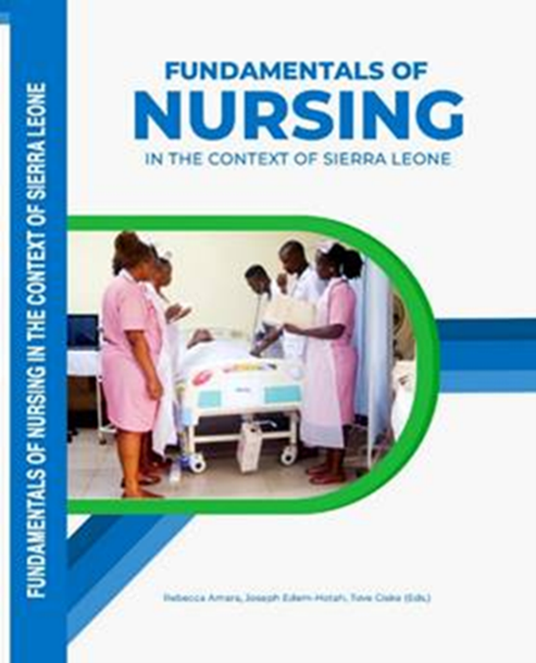 Bildet viser bokomslag av boka «Fundamentals of Nursing in the Context of Sierra Leone»
