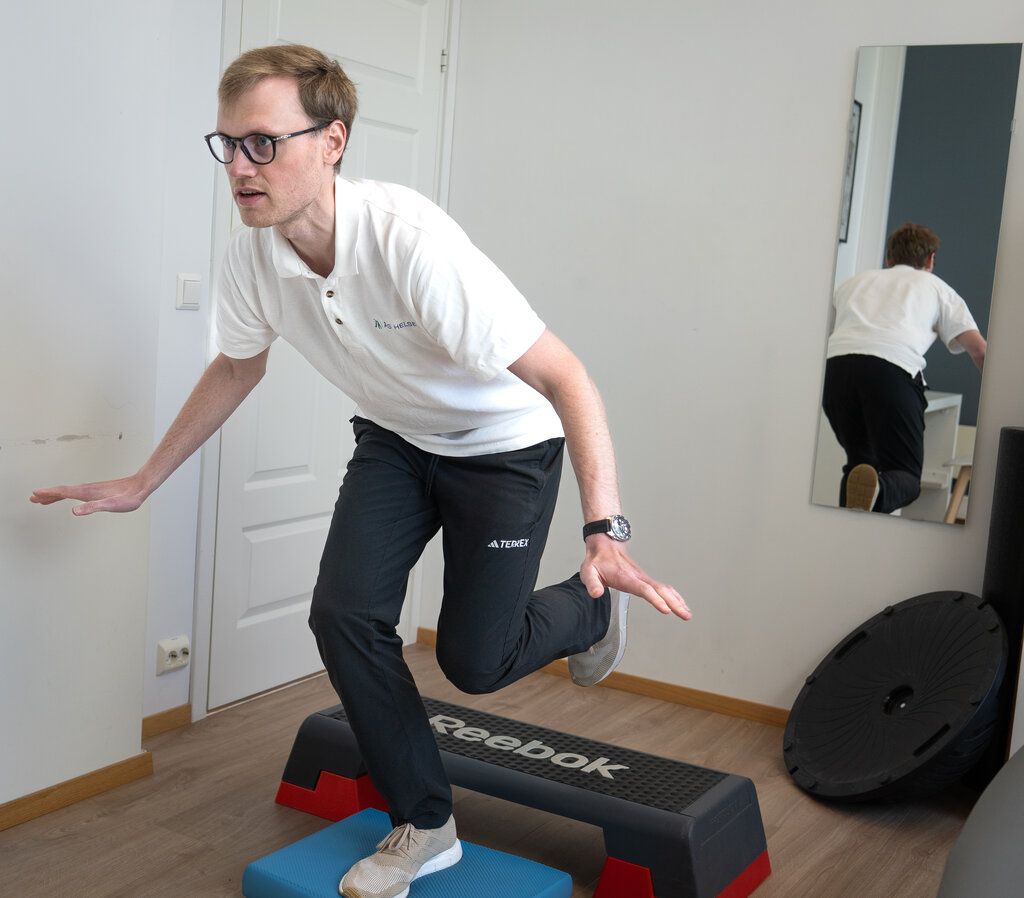 bildet viser øvelse mot fall