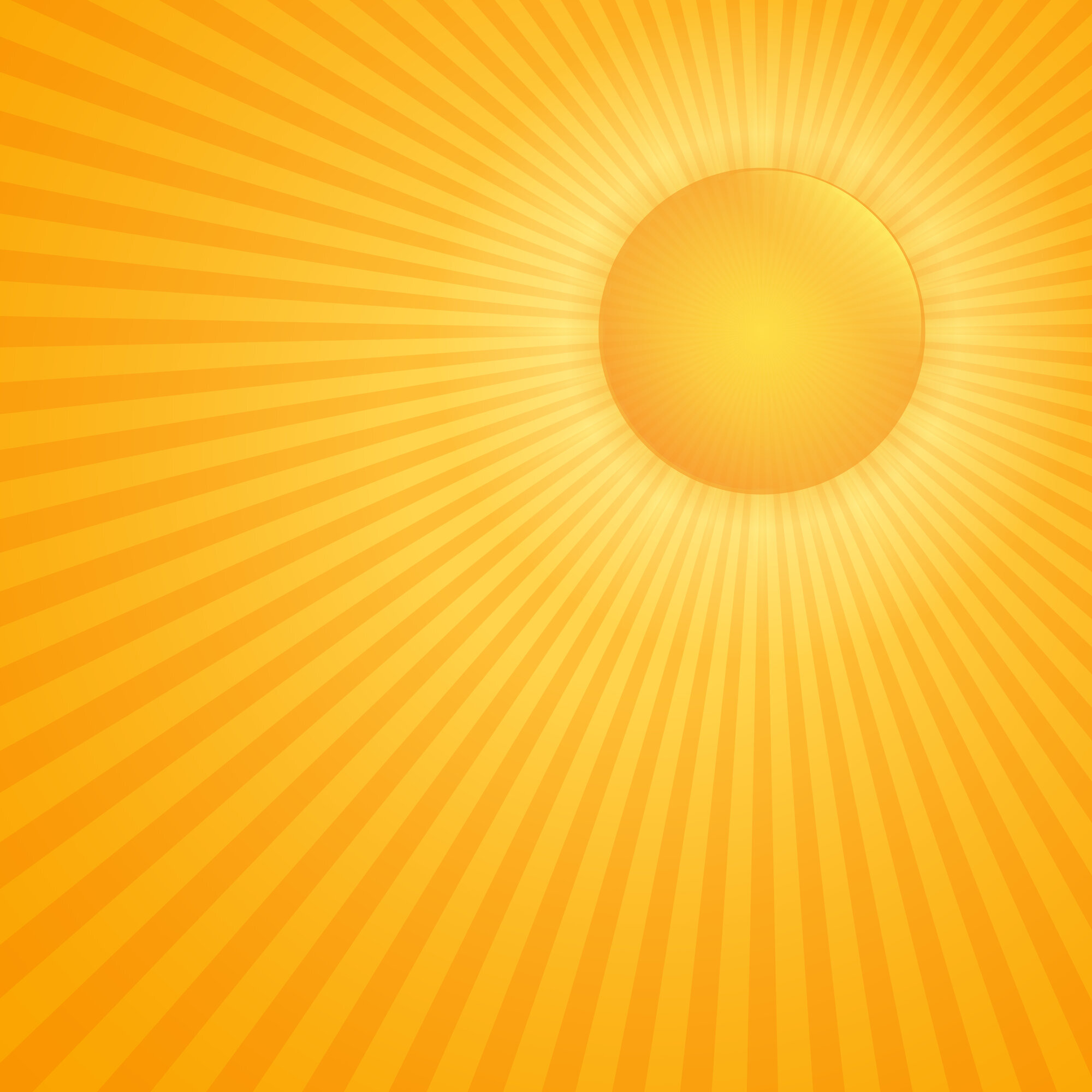 Illustrasjonen viser en strålende sol.