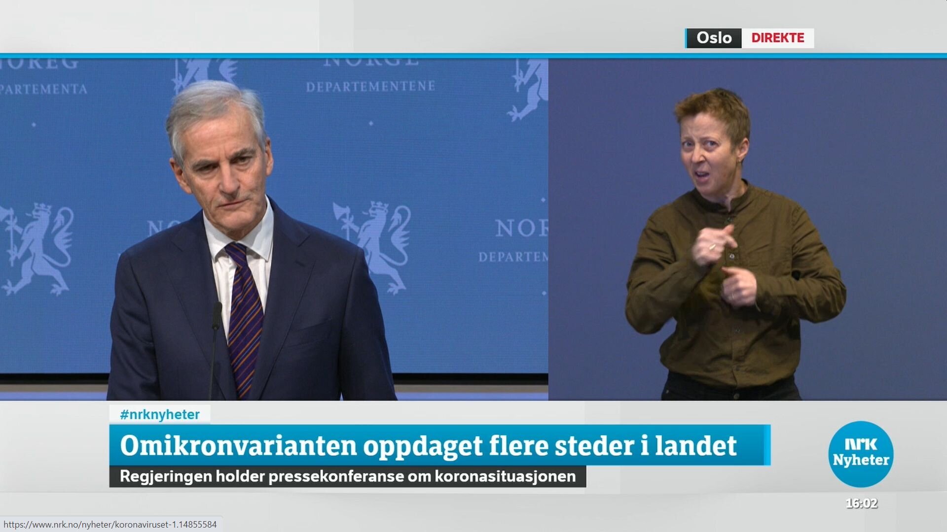 Skjermdump fra pressekonferanse med Jonas Gahr Støre Skjermdump fra pressekonferanse med Jonas Gahr Støre