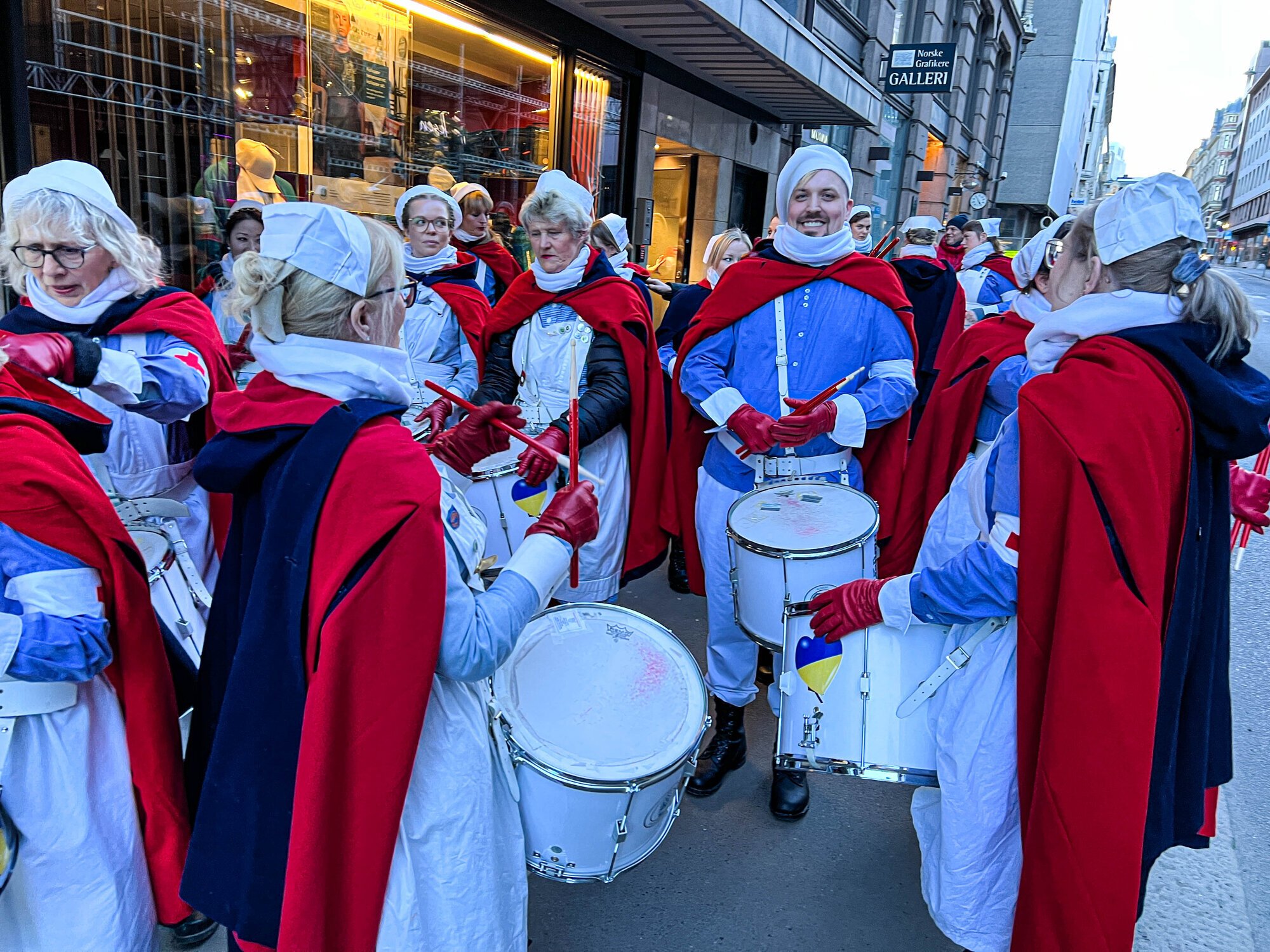 Trommekorpset Bildet viser trommekorpset som stiller opp.