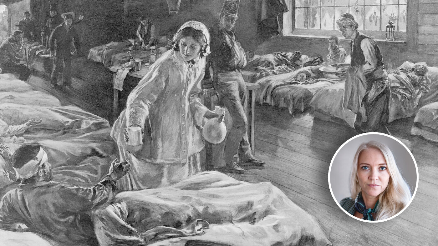 Tegning av Florence Nightingale Bildet viser en tegning av Florence Nightingale.