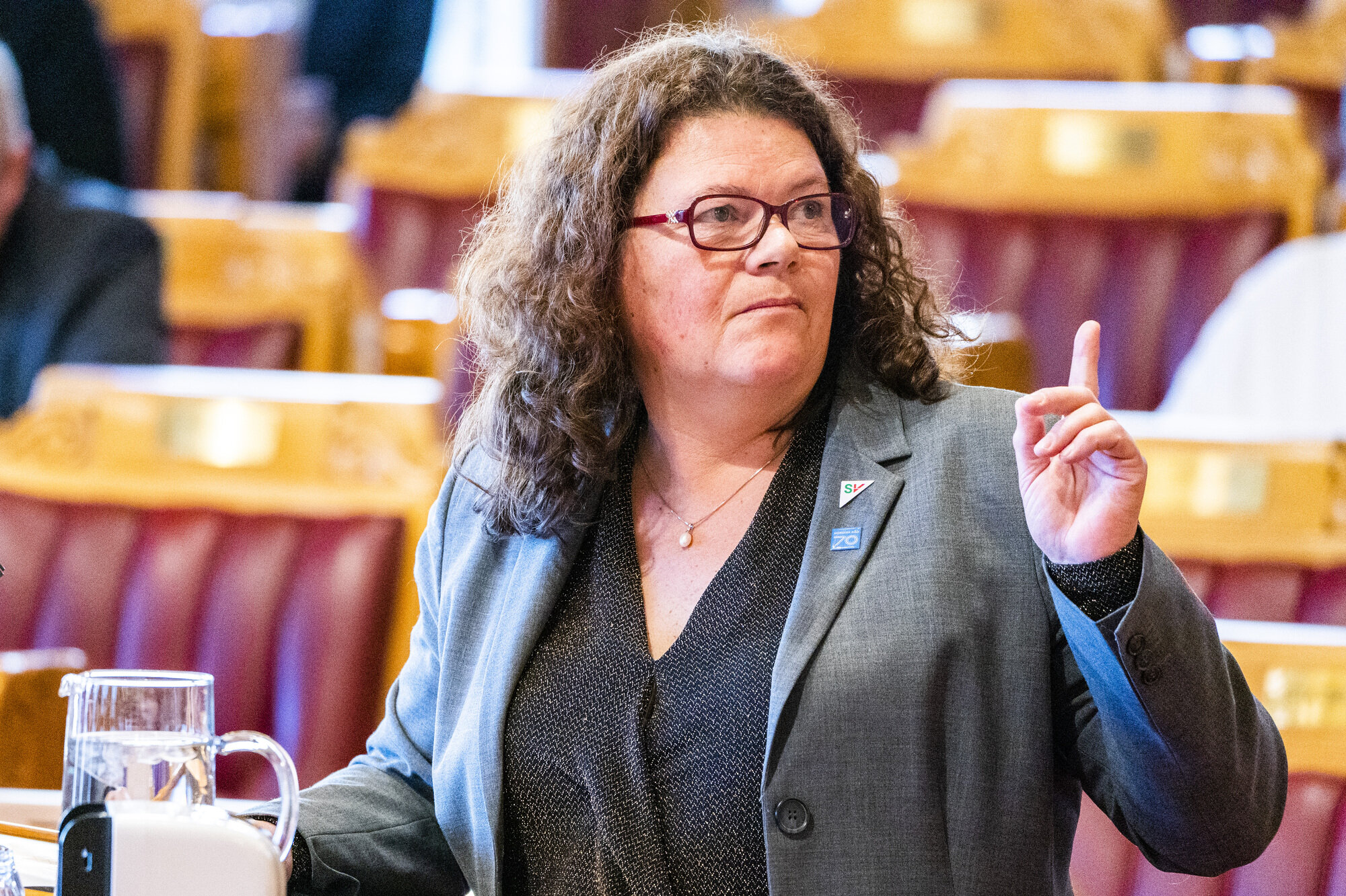 Bildet viser Stortingsrepresentant Kathy Lie (SV) under muntlig spørretime Bildet viser Stortingsrepresentant Kathy Lie (SV) under muntlig spørretime