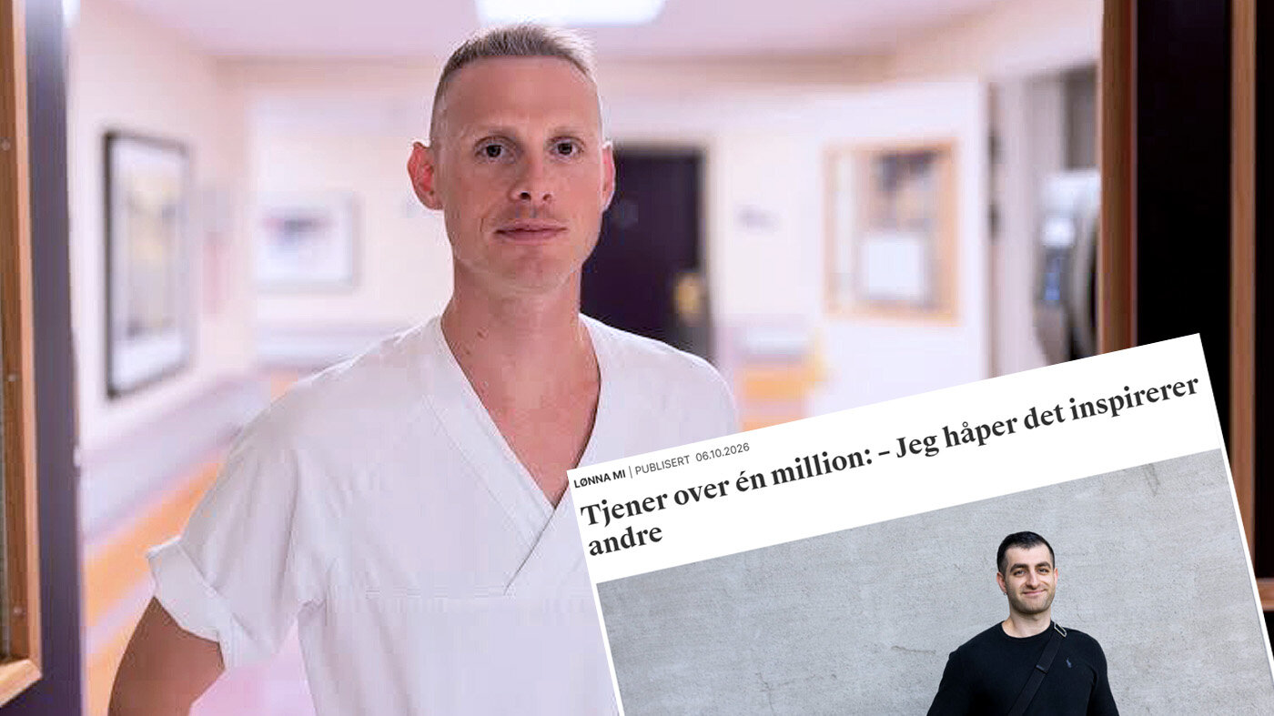Bildet viser innleggsforfatter Halvor Haugetuft Slåtten og en faksimilie av artikkelen han kommenterer