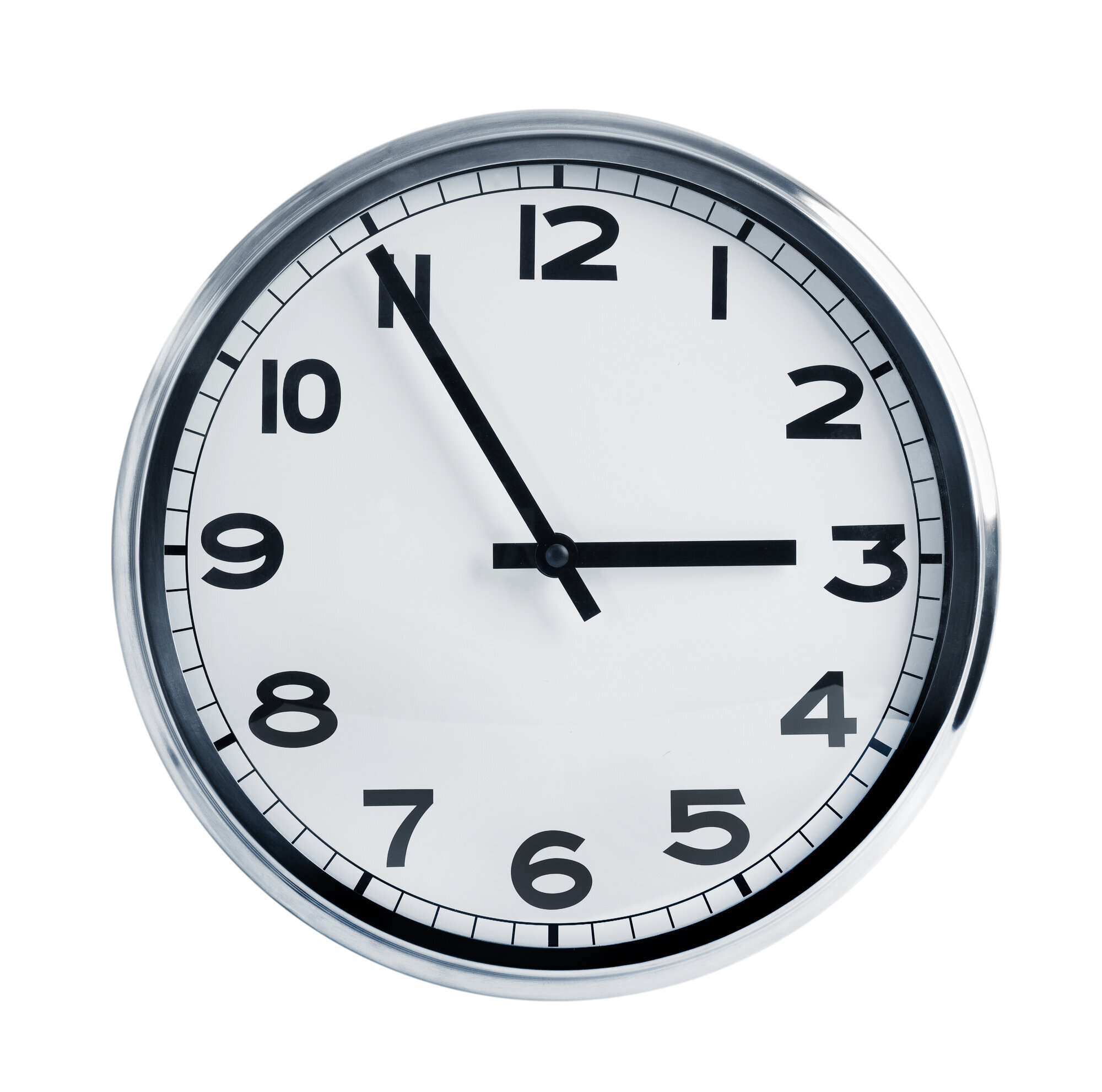 Arbeidstid, 6-timersdag Bildet viser en klokke