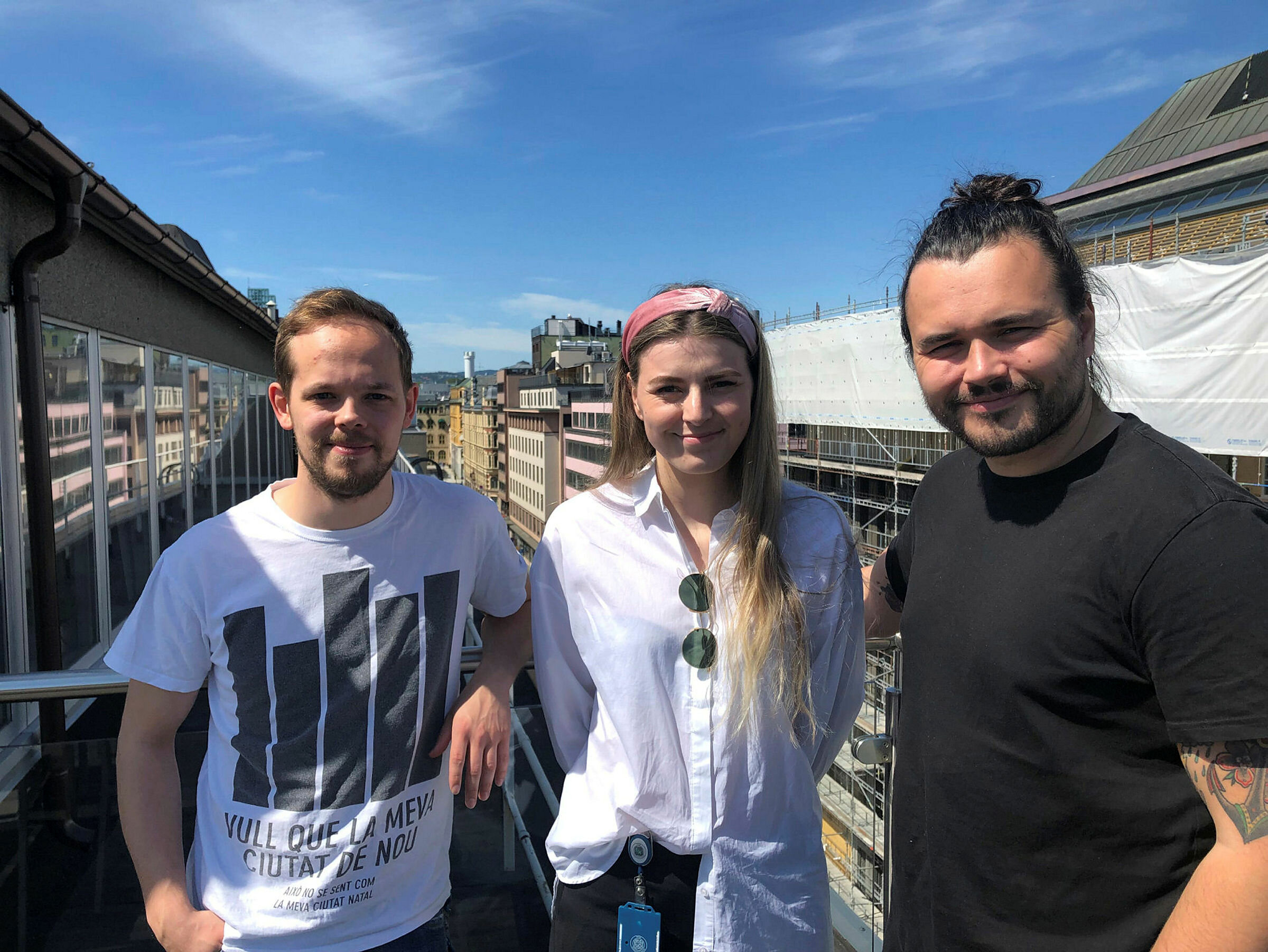 Bildet viser avtroppende nestleder Vegard Henden, ny NSF Studentleder Ingvild Berg Lauritsen og ny nestleder Martin Ottesen Wichstad.