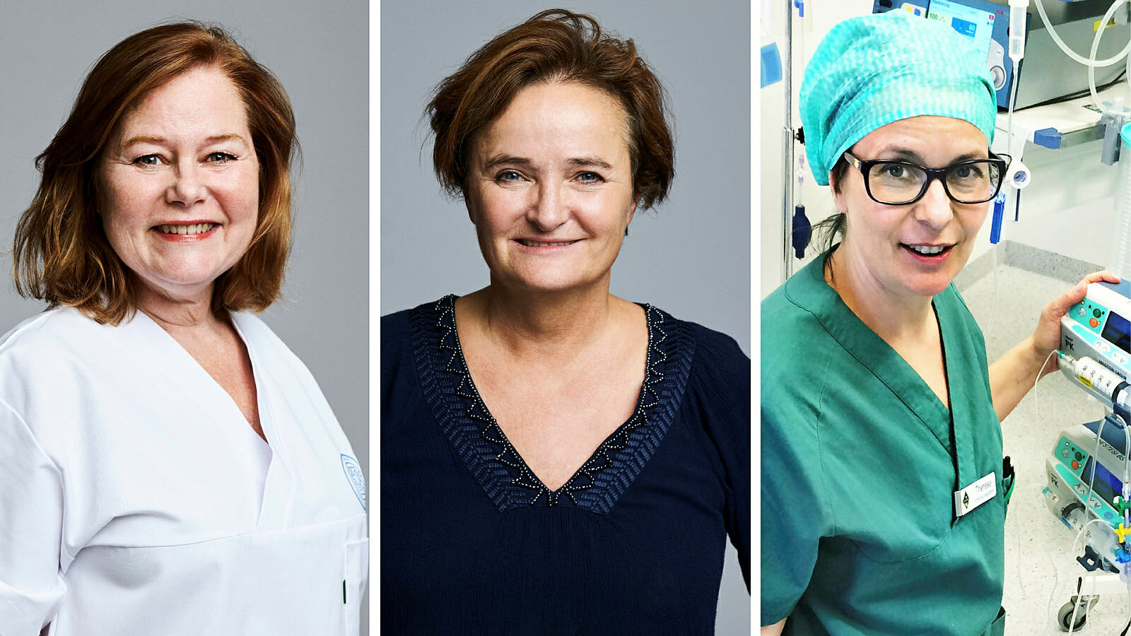 Mette Dønåsen, Egge Haugstad (barn) og Therese Jenssen Finjarn (anestesi). Fra venstre: Mette Dønåsen, leder i Sentralt fagforum, og faggruppelederne Kirsti Egge Haugstad (barn) og Therese Jenssen Finjarn (anestesi).