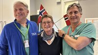 Bildet viser Gro Sørensen, Arnt Fiane og Tom N. Hoel