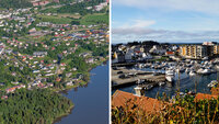 Rælingen på Nedre Romerike (t. v.) og Haugesund