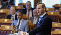 Bildet viser FrPs helsepolitiske talsmann Kristian Eilertsen i Stortingets spørretime