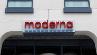 Bildet viser et skilt som det står Moderna på