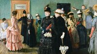 Maleriet Albertine i politilegens venteværelse av Christian Krogh Bildet viser maleriet Albertine i politilegens venteværelse av Christian Krogh