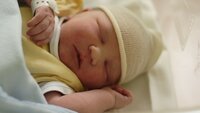 Nyfødt baby Bildet viser en nyfødt baby.
