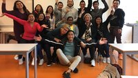 Bildet viser studenter i SKOMP-klassen høsten 2017