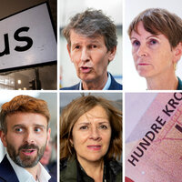 HELSETOPPER: fra øverst til venstre (med klokken): Terje Rootwelt (Helse Sør-Øst), Guri Rørtveit (FHI), Cathrine Marie Lofthus (Helsedirektoratet), Jan Christian Vestre (helseminister) og Marit Lind (Helse Nord).